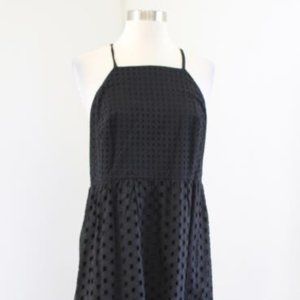 Ann Taylor LOFT Black Eyelet Lace Midi Dress - 8